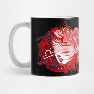 Libra woman horoscope red flowers roses Mug